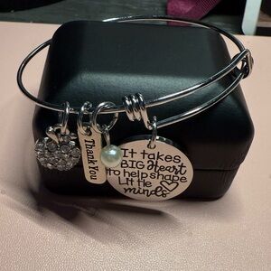 Silver Adjustable Charm Bracelet for Teachers